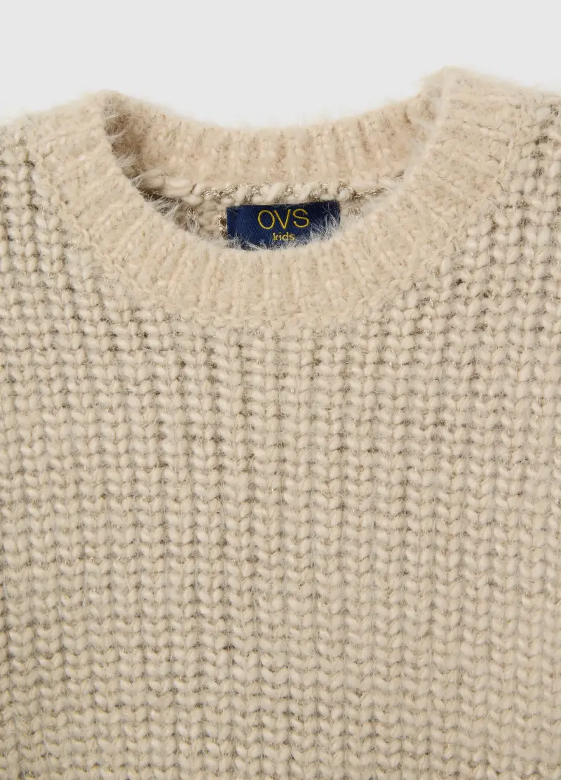 Maglione Da Bambina Beige Regular Fit, Beige miniatura 3