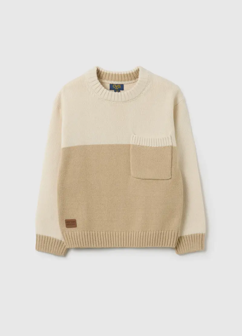 Maglione Da Bambino In Misto Cotone Beige Regular Fit, Beige