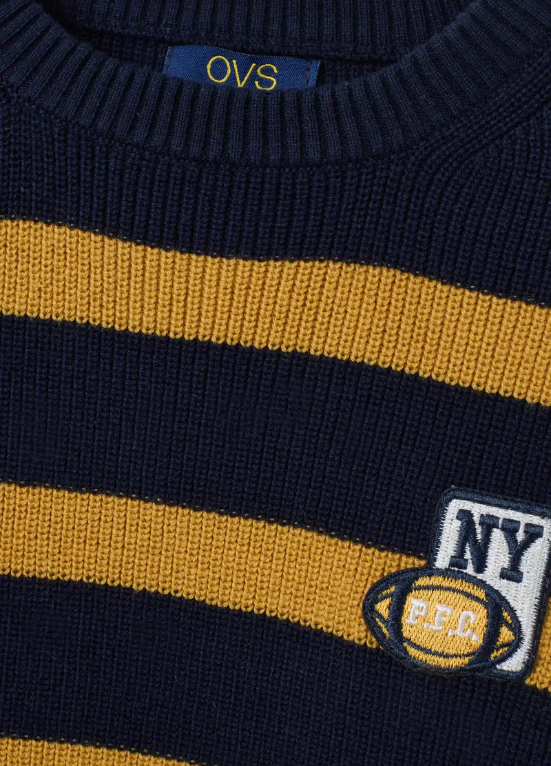 Maglione Da Bambino In Puro Cotone Multicolor Regular Fit, Multicolor miniatura 3