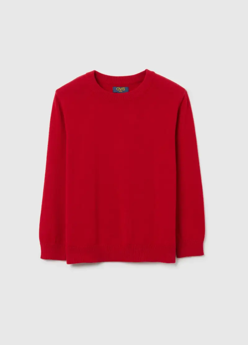 Maglione Da Bambino In Puro Cotone Rosso Vestibilità Over, Rosso