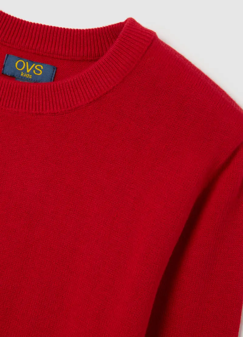 Maglione Da Bambino In Puro Cotone Rosso Vestibilità Over, Rosso miniatura 3