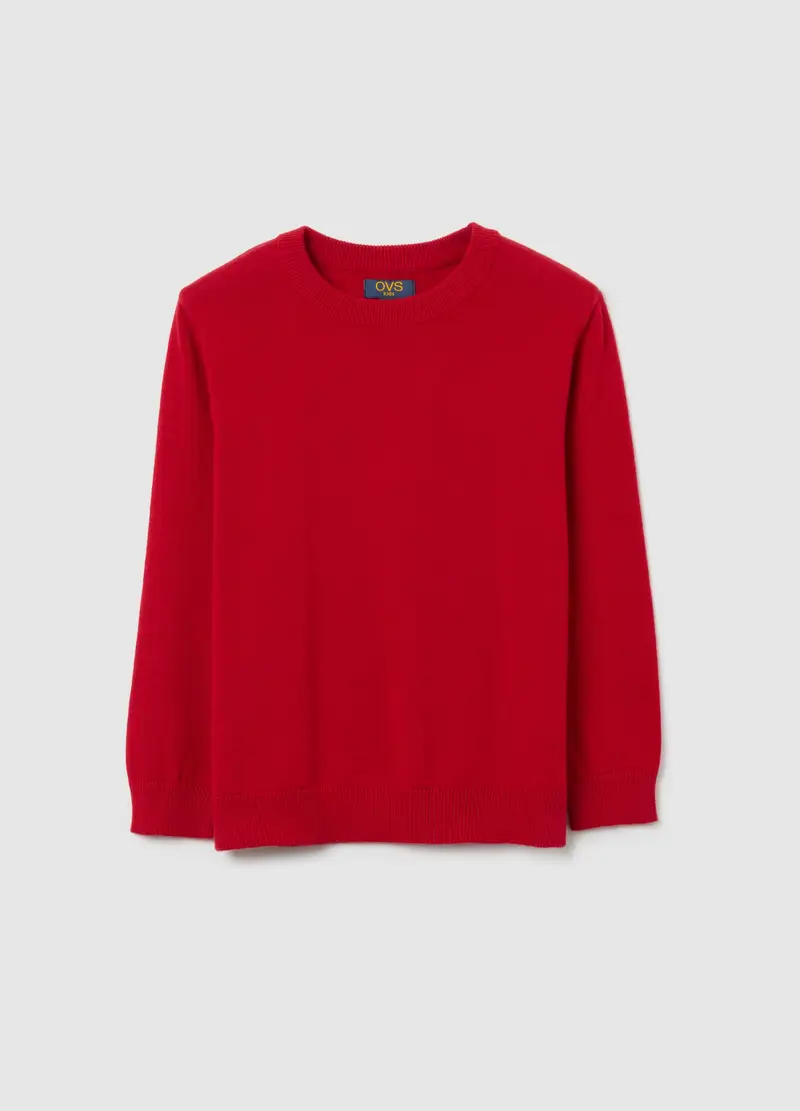 Maglione Da Bambino In Puro Cotone Rosso Vestibilità Over, Rosso