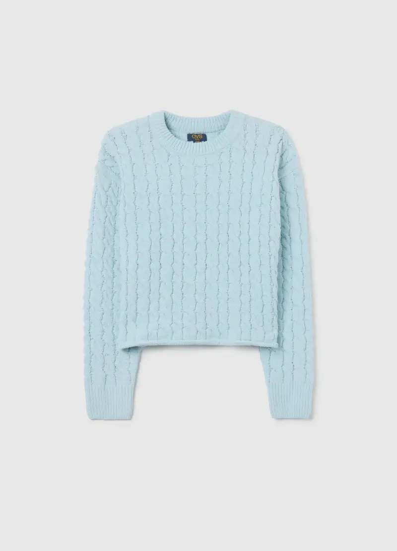 Maglione Da Ragazza Azzurro Regular Fit, Bambina, Azzurro