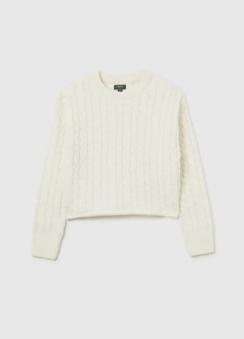 Maglione Da Ragazza Bianco Regular Fit, Bambina, Bianco