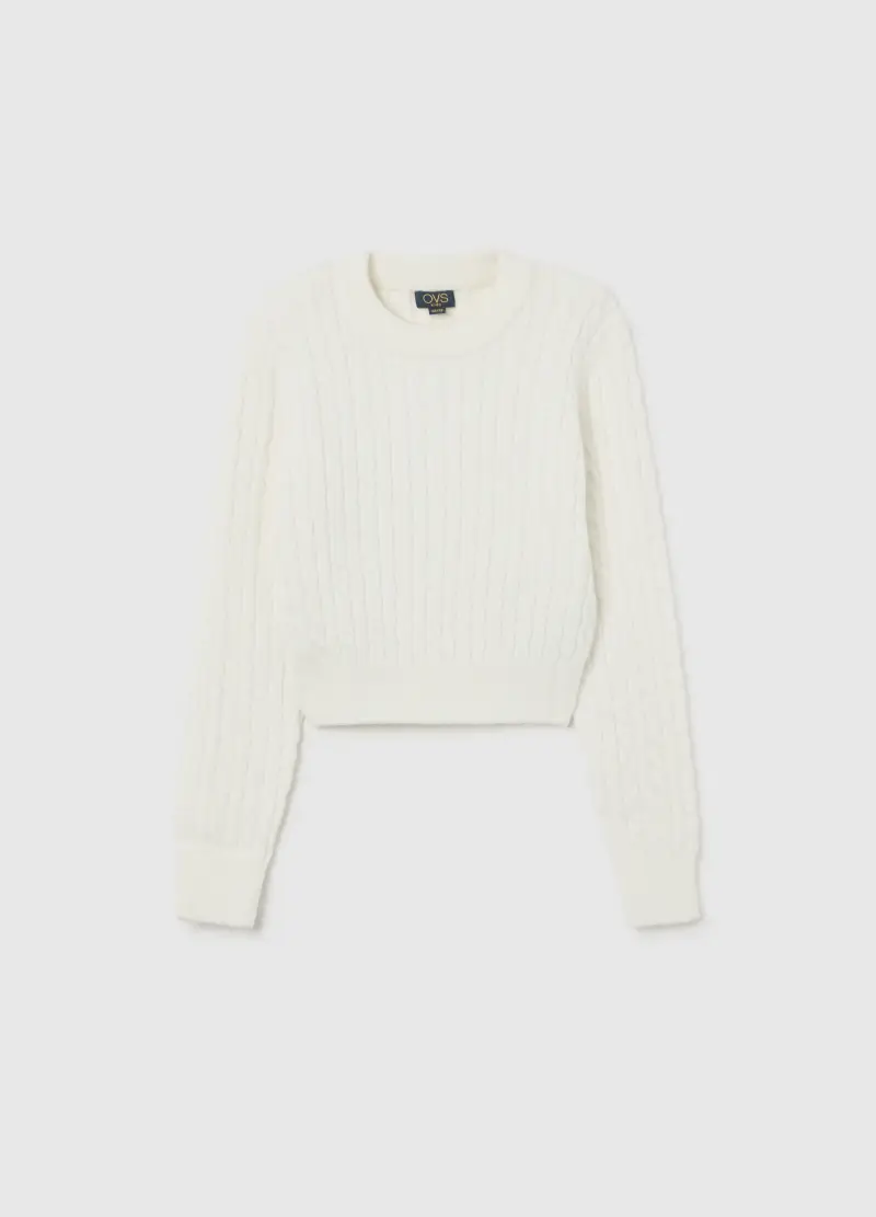 Maglione Da Ragazza Bianco Regular Fit, Bambina, Bianco