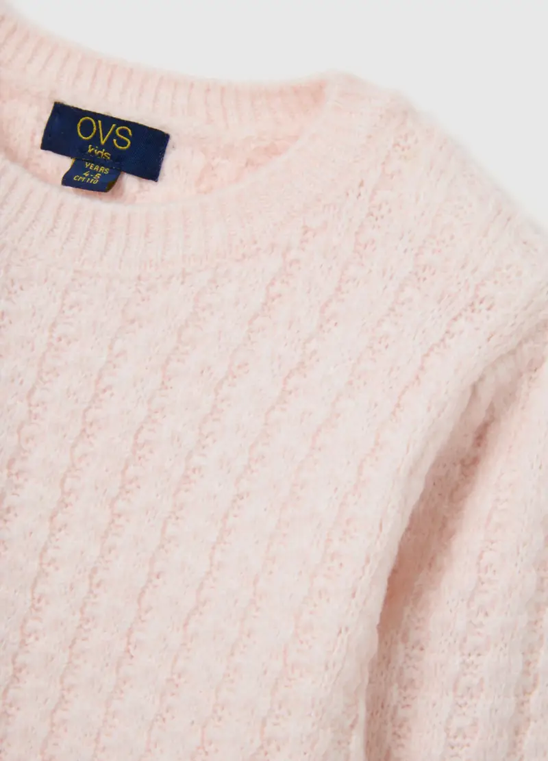 Maglione Filato Rosa Da Bambina Regular Fit, Rosa miniatura 3