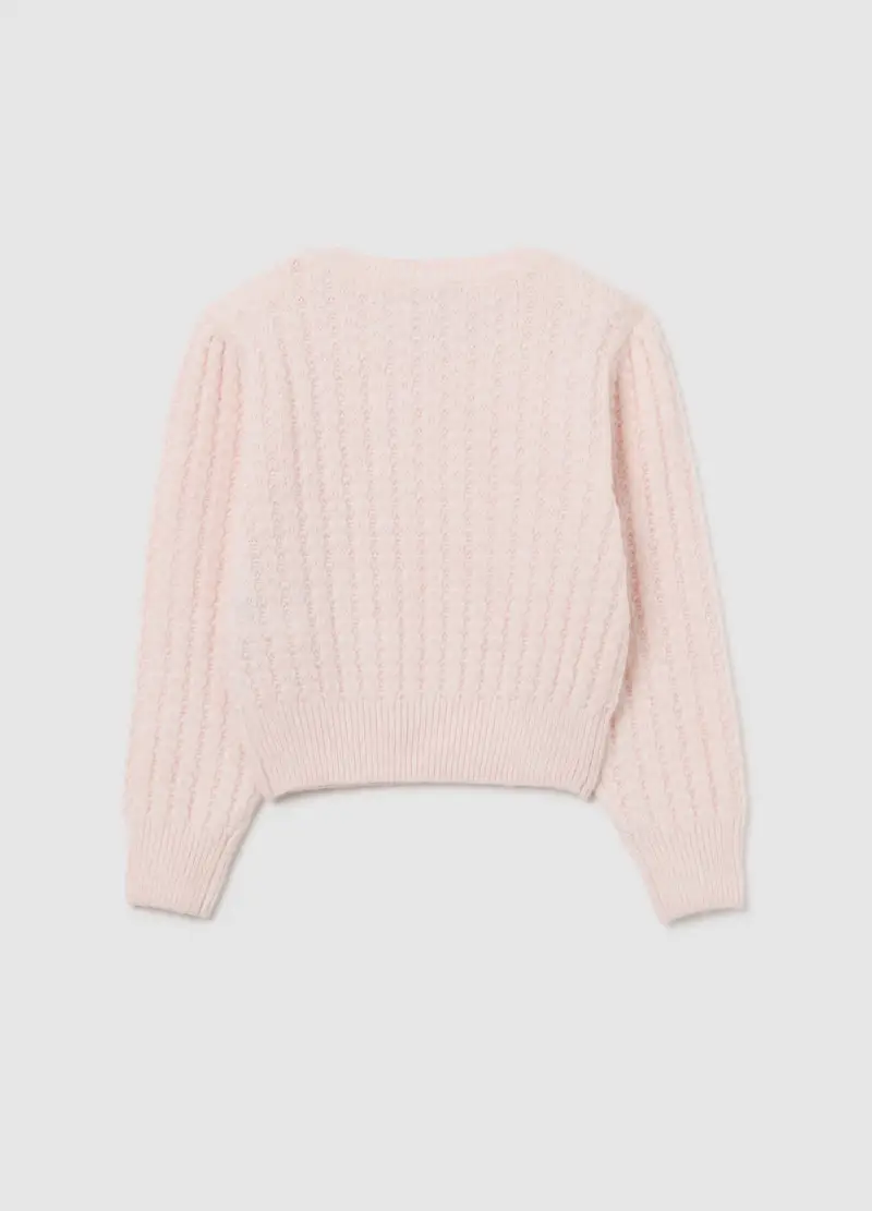 Maglione Filato Rosa Da Bambina Regular Fit, Rosa miniatura 2