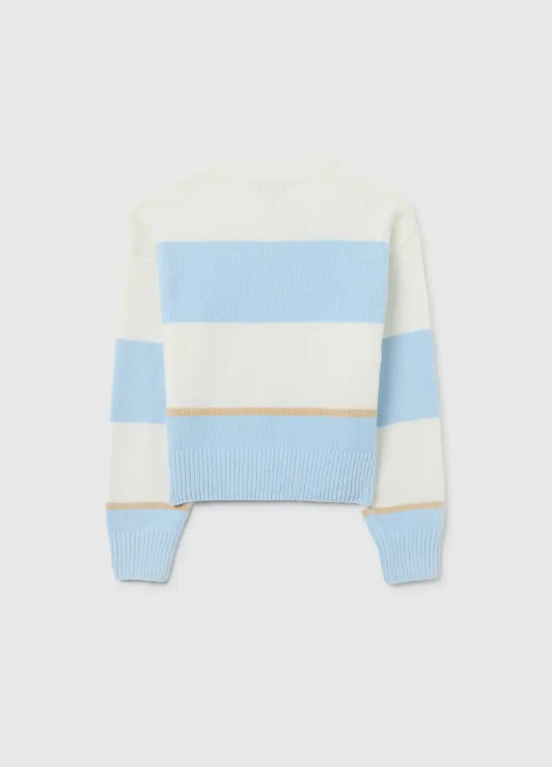 Maglione Girocollo A Righe Multicolor Da Ragazza Regular Fit, Bambina, Multicolor miniatura 2