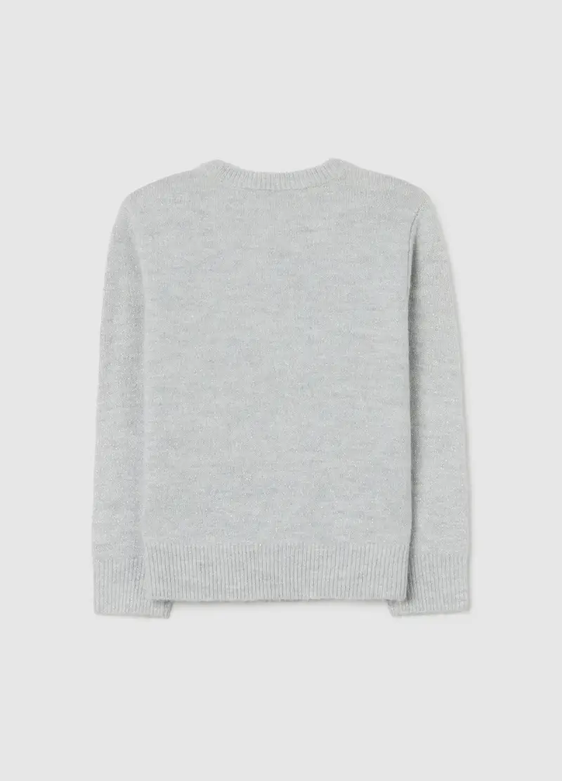 Maglione Grigio Con Decorazioni Natalizie, Bambina, Bianco miniatura 2