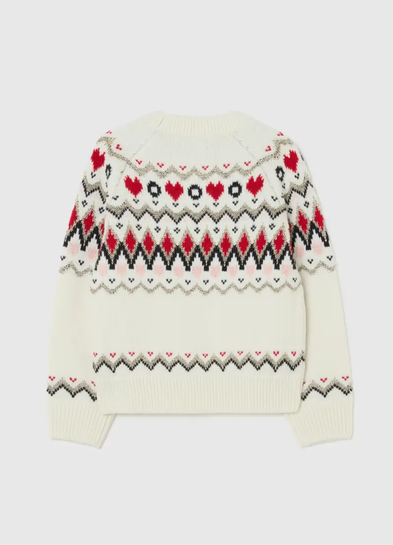 Maglione Multicolor Da Bambina Regular Fit Con Motivo Jacquard, Multicolor miniatura 2