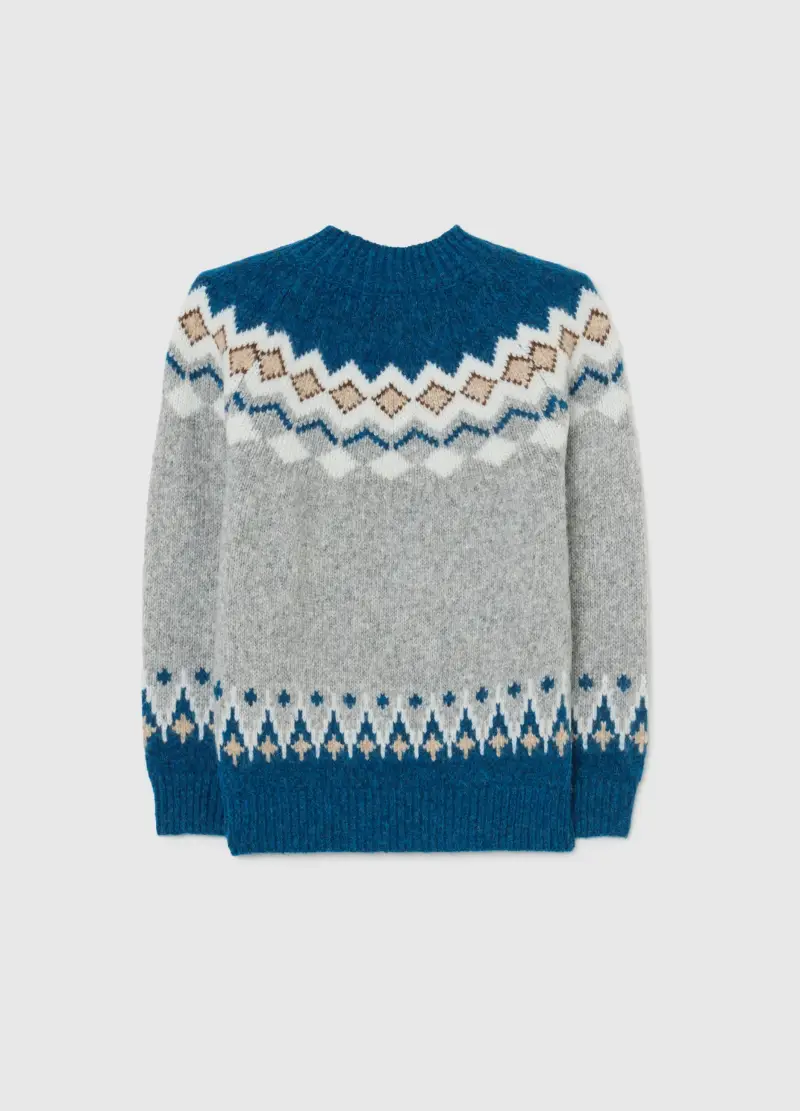 Maglione Multicolor Da Bambino Regular Fit Con Motivo Jacquard, Multicolor miniatura 3