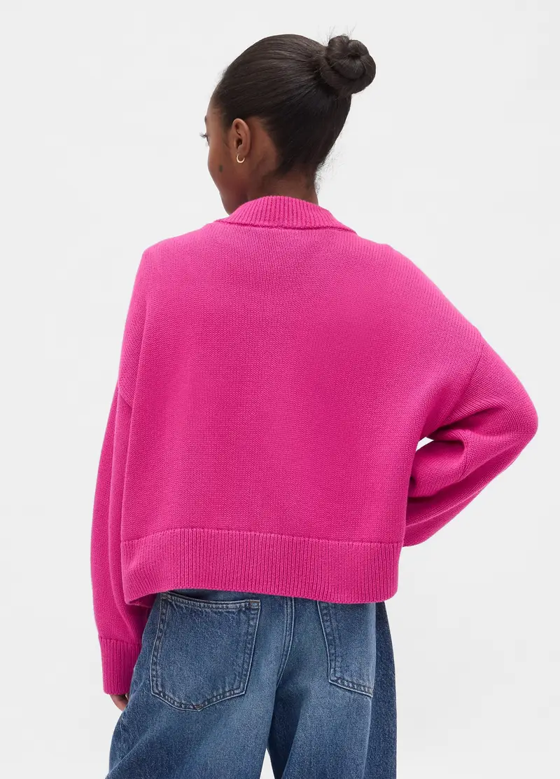 Maglione Rosa Per Bambina In Cotone, Rosa miniatura 2