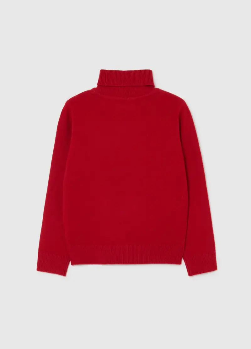 Maglione Rosso A Collo Alto Da Bambino Regular Fit, Rosso miniatura 2