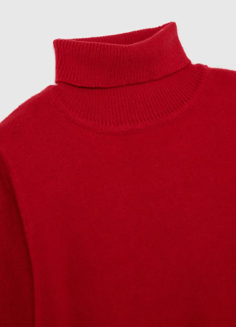 Maglione Rosso A Collo Alto Da Bambino Regular Fit, Rosso miniatura 3