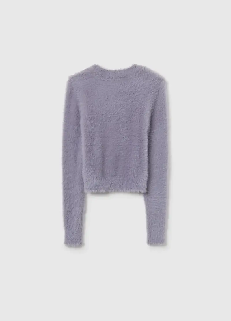 Maglione Viola Morbido Da Ragazza Vestibilità Fitted, Bambina, Viola miniatura 2