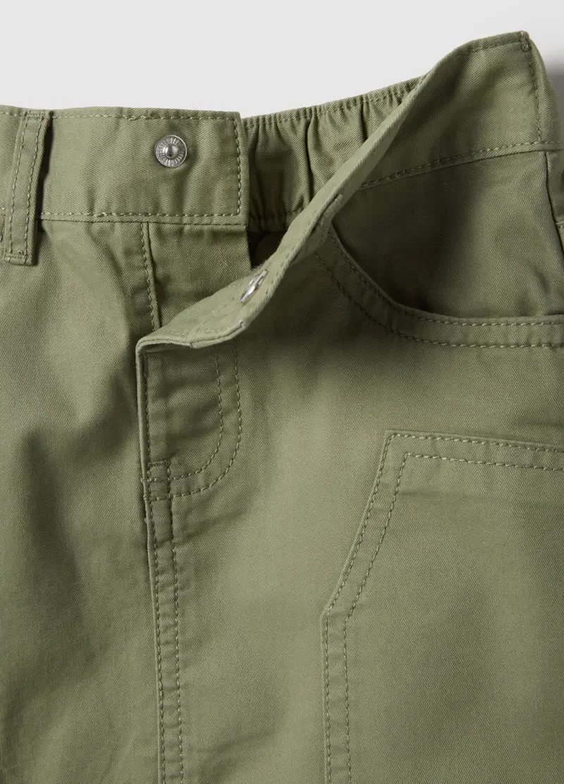 Minigonna In Puro Cotone Verde Da Bambina Regular Fit Con Decori, Verde miniatura 3