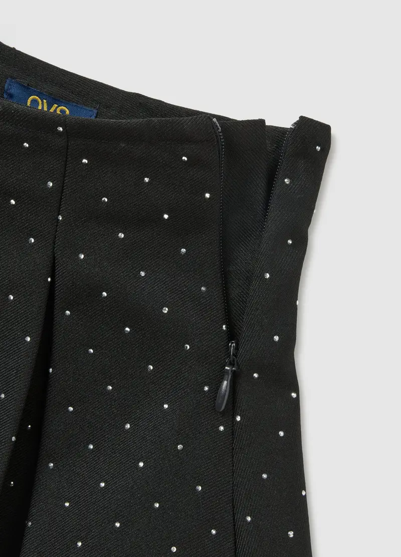 Minigonna Nera Plissettata Da Bambina Regular Fit, Nero miniatura 3