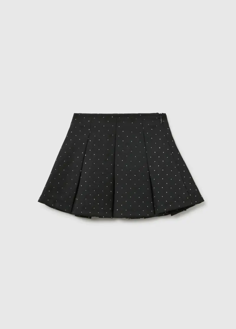 Minigonna Nera Plissettata Da Bambina Regular Fit, Nero