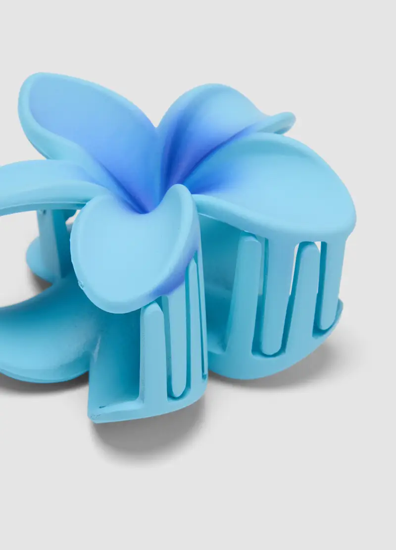 Molletta Per Capelli Azzurra Da Bambina A Forma Di Fiore, Azzurro miniatura 3