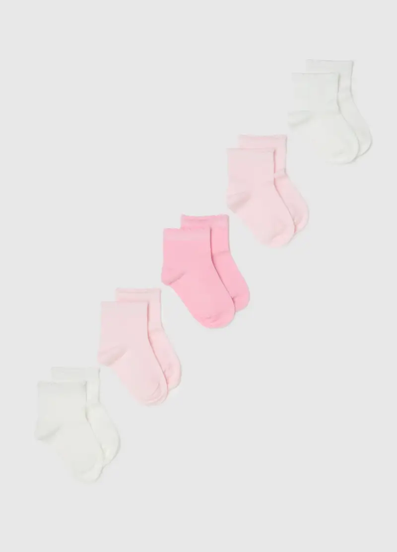 Multipack Calzini In Cotone Elasticizzato Multicolor Da Bambina, Multicolor