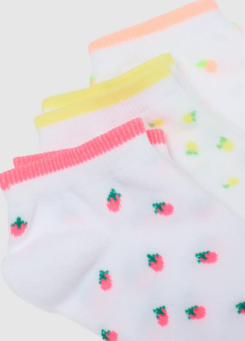 Multipack Calzini In Misto Cotone Multicolor Da Bambina Con Frutta, Multicolor miniatura 3