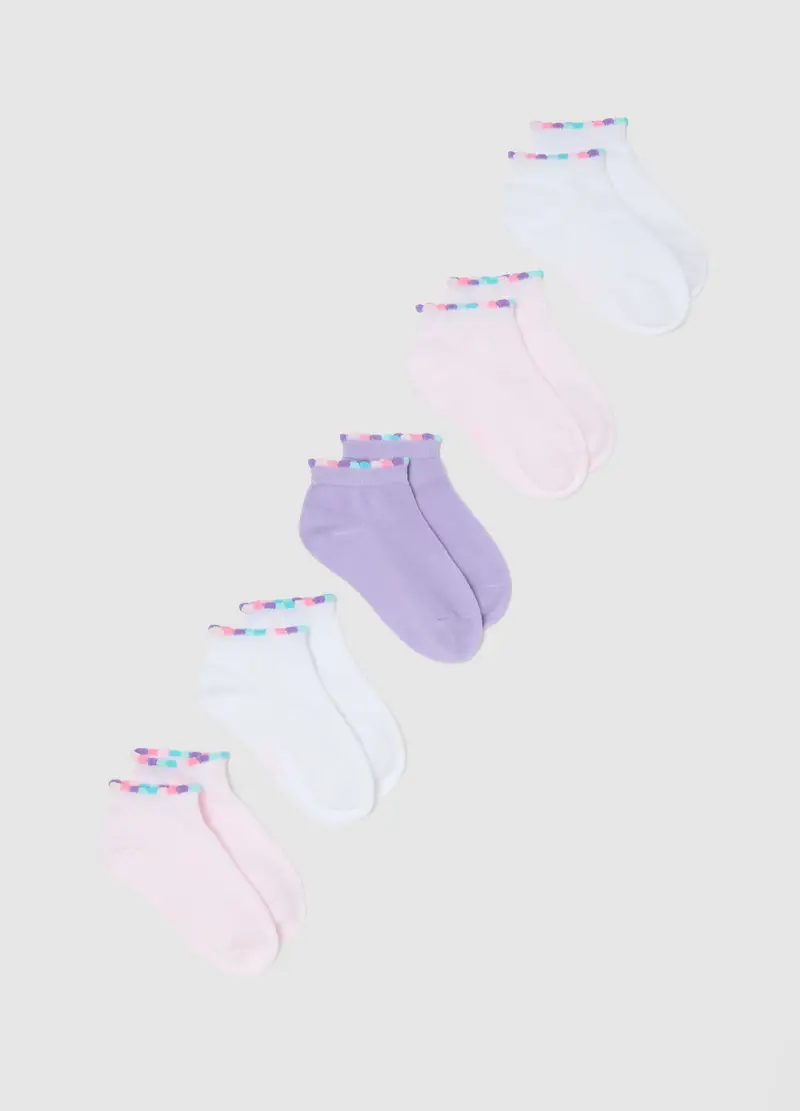 Multipack Calzini In Misto Cotone Multicolor Da Bambina, Multicolor