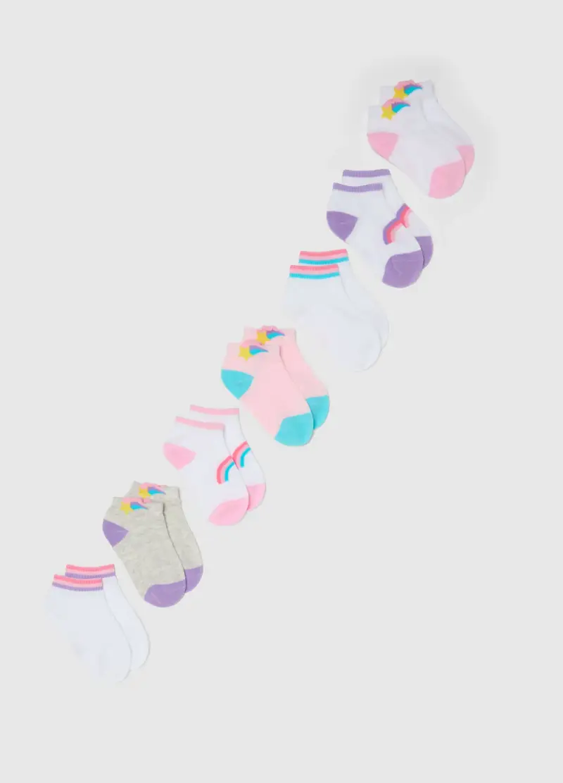 Multipack Calzini In Misto Cotone Multicolor Da Bambina Regular Fit, Multicolor