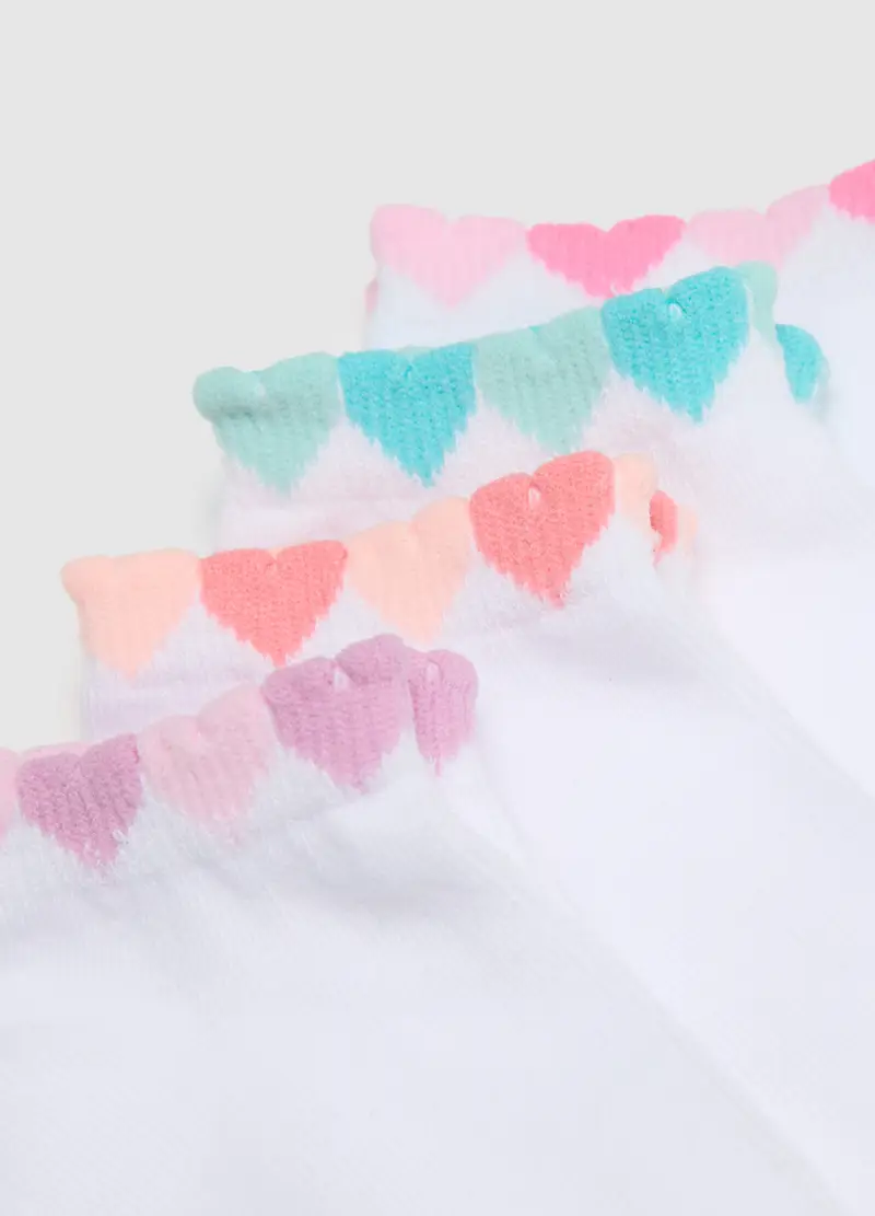 Multipack Di Calzini Da Bambina In Cotone Multicolor Elasticizzati, Multicolor miniatura 3