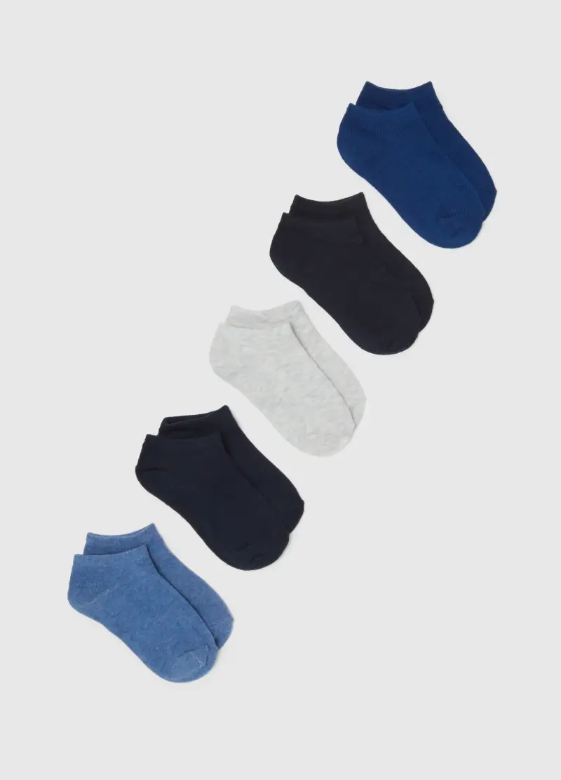 Multipack Di Cinque Calzini Da Bambino In Misto Cotone Multicolor, Multicolor