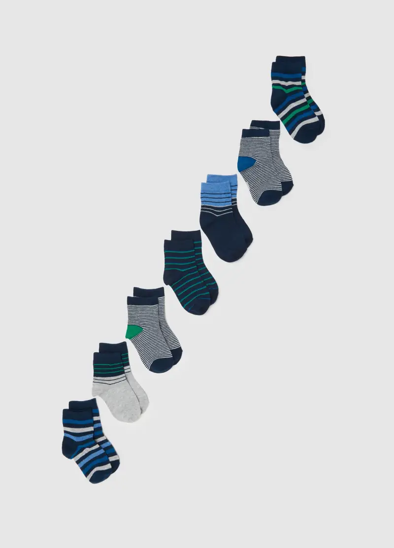 Multipack Di Sette Calze Da Bambino In Misto Cotone Multicolor, Multicolor