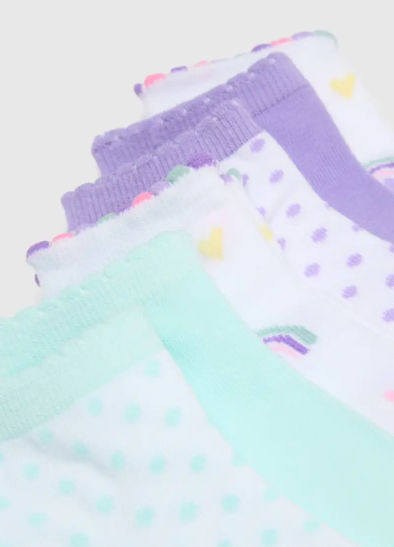 Multipack Di Sette Calzini Da Bambina In Cotone Elasticizzato, Multicolor miniatura 2