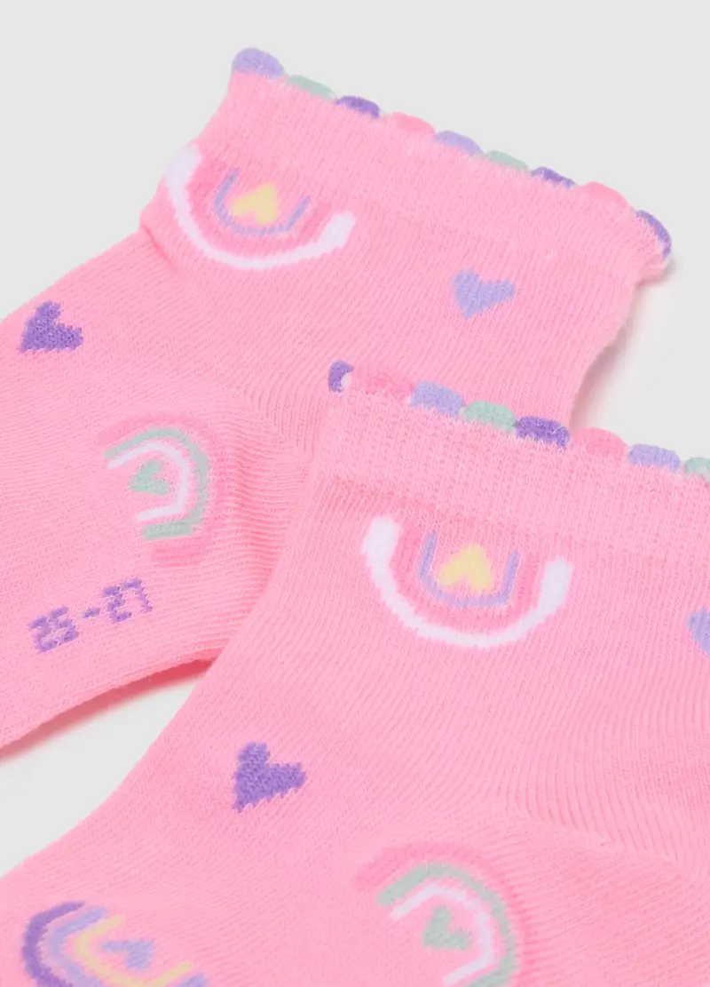 Multipack Di Sette Calzini Da Bambina In Cotone Elasticizzato, Multicolor miniatura 3