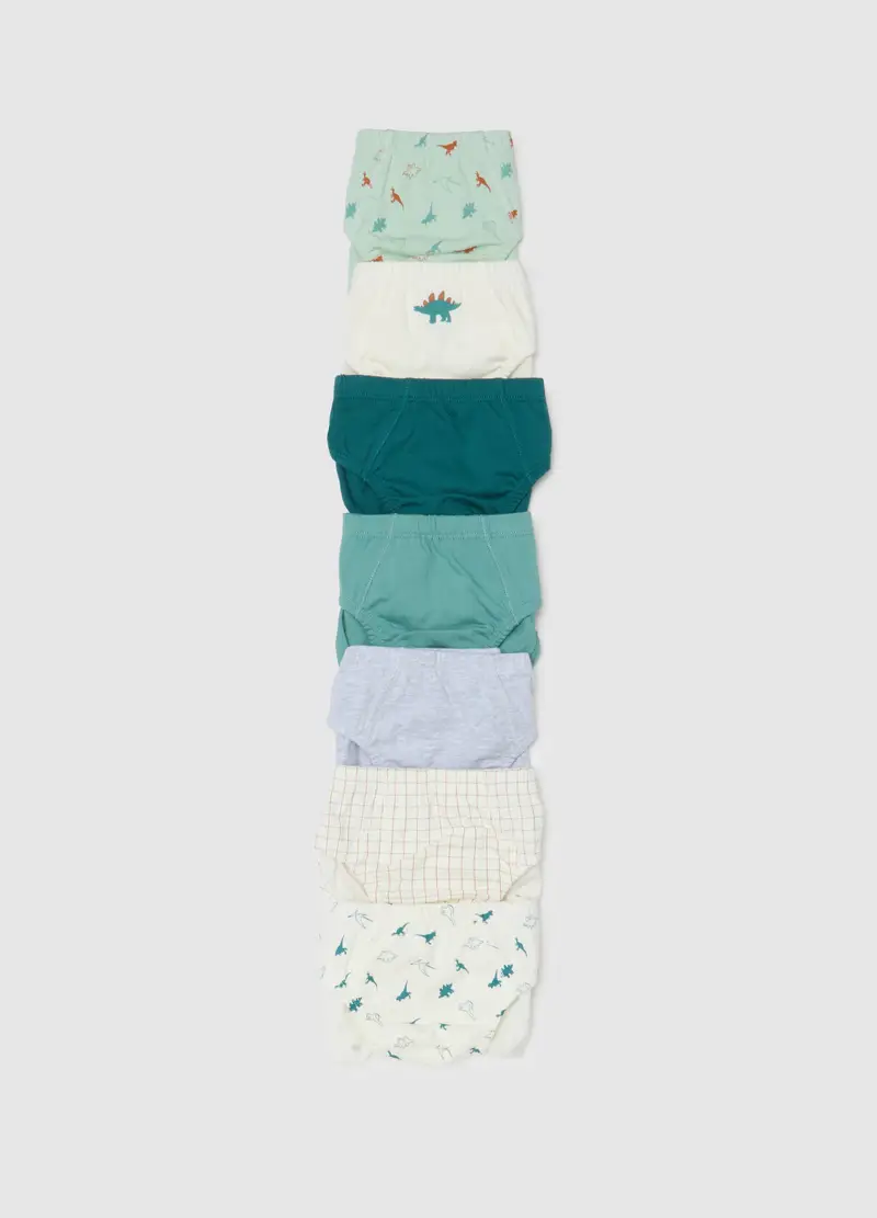 Multipack Di Sette Mutandine Da Bambino In Puro Cotone, Multicolor miniatura 3