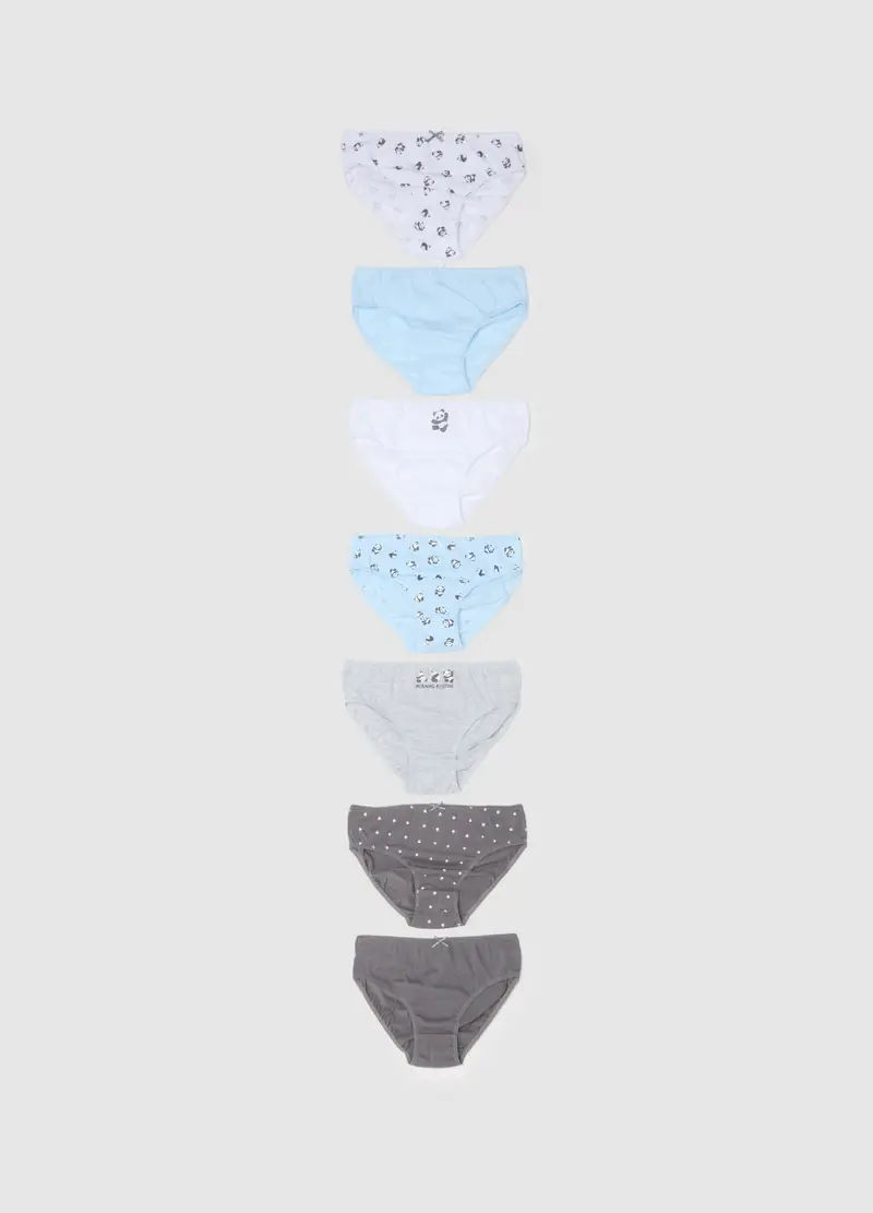 Multipack Di Sette Mutandine Da Ragazza In Puro Cotone, Bambina, Multicolor