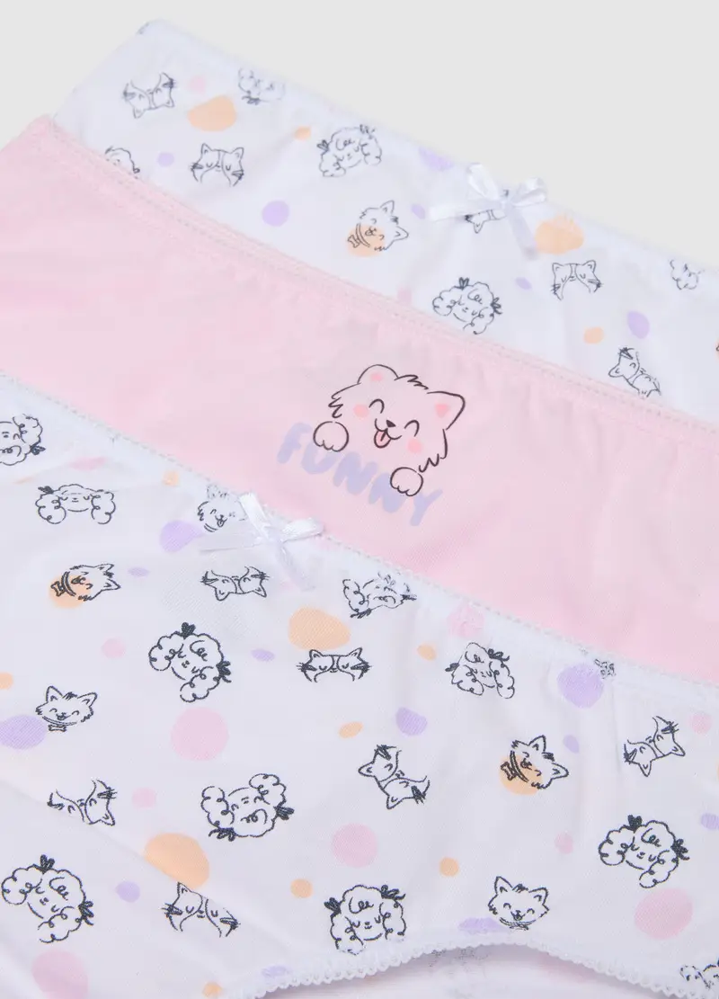 Multipack Mutandine Comode In Puro Cotone Multicolor Da Bambina, Multicolor miniatura 3