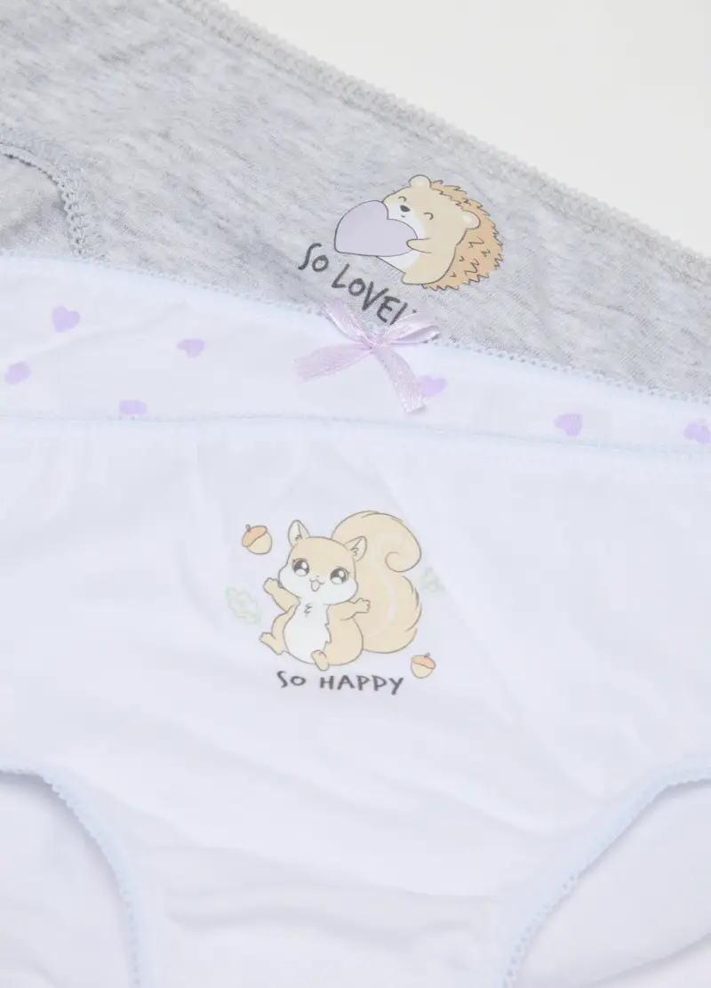 Multipack Mutandine Da Bambina In Puro Cotone Multicolor, Multicolor miniatura 3