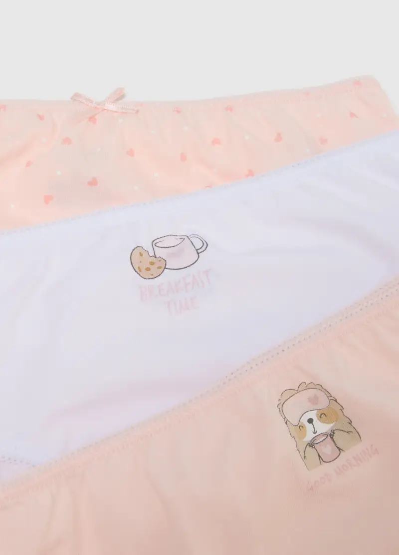 Multipack Mutandine Da Bambina In Puro Cotone Multicolor Regular Fit, Multicolor miniatura 3