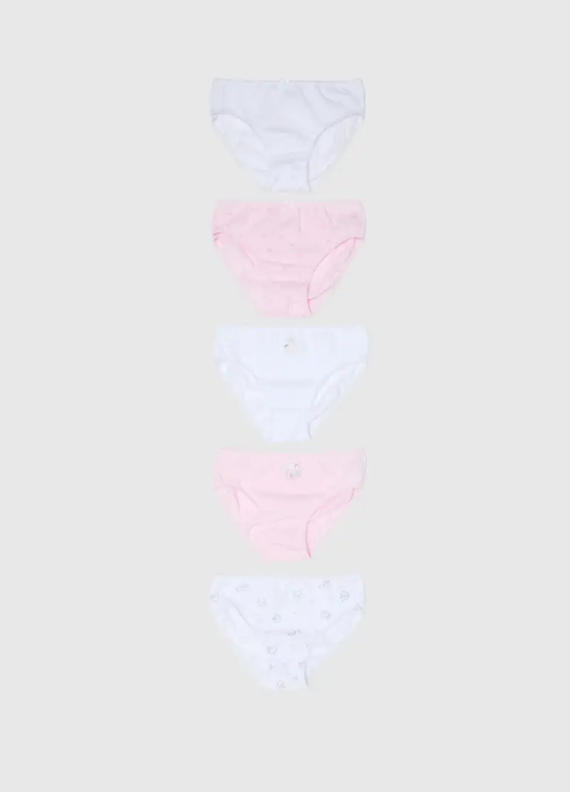 Multipack Mutandine In Puro Cotone Multicolor Da Bambina, Multicolor