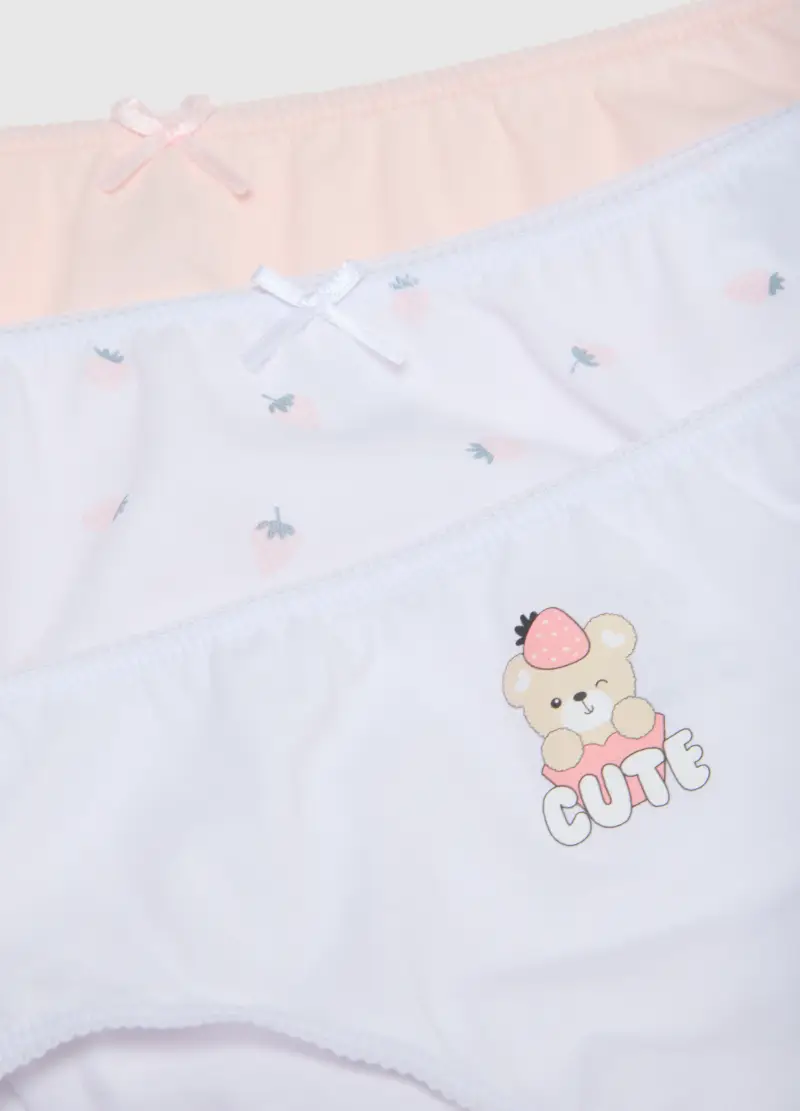 Multipack Mutandine In Puro Cotone Multicolor Da Bambina, Multicolor miniatura 3