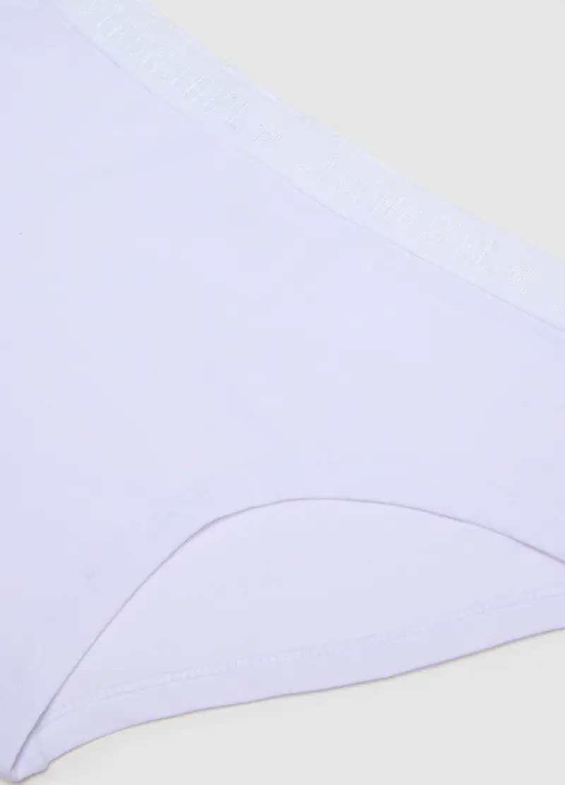 Mutandina Da Ragazza In Cotone Bianco Regular Fit, Bambina, Bianco miniatura 3