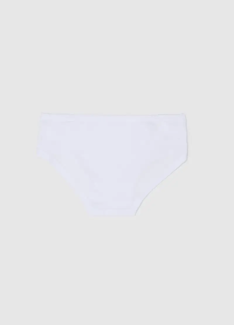 Mutandine In Cotone Elasticizzato Bianche Da Ragazza, Unisex, Bianco miniatura 2