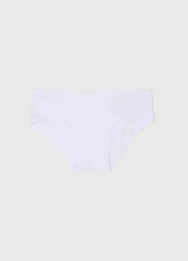 Mutandine In Cotone Elasticizzato Bianche Da Ragazza, Unisex, Bianco