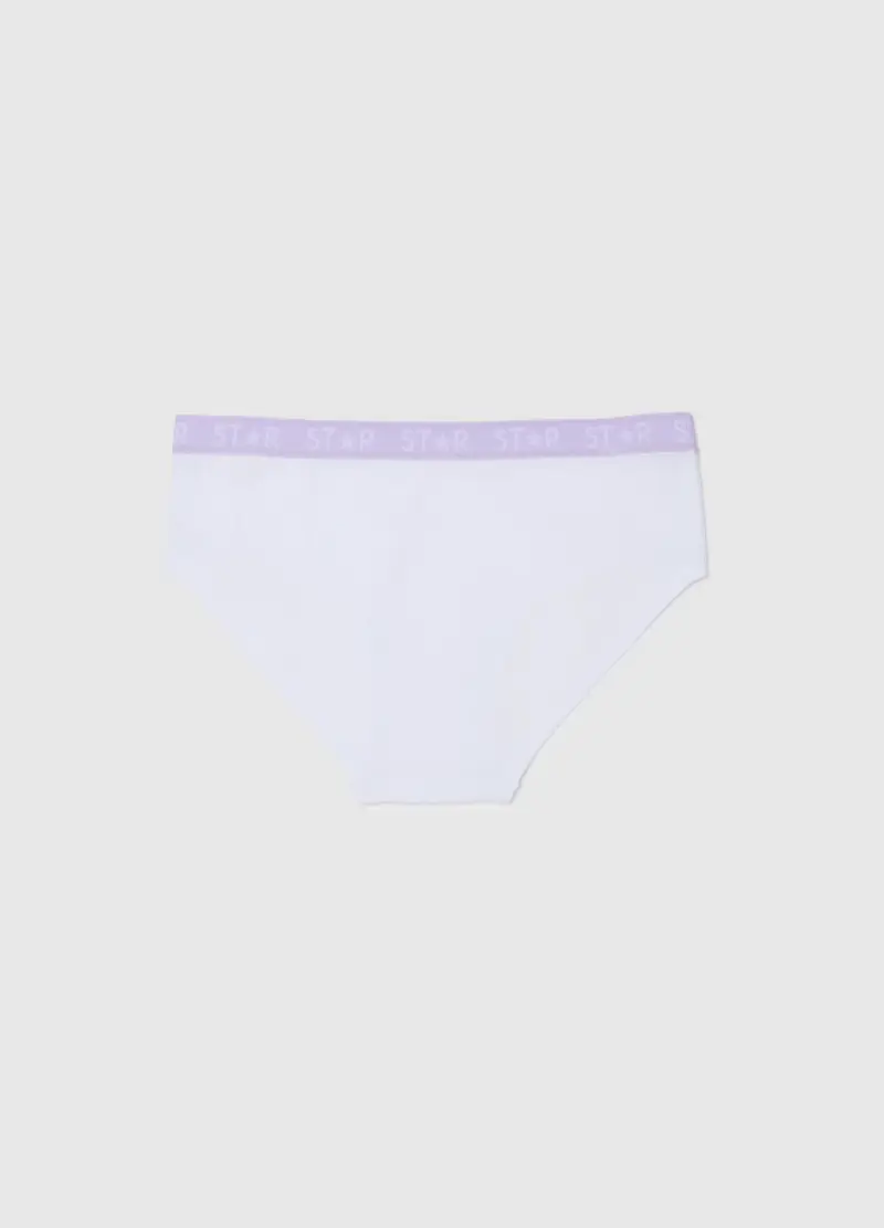 Mutandine In Cotone Elasticizzato Bianche Per Bambina Regular Fit, Bianco miniatura 2