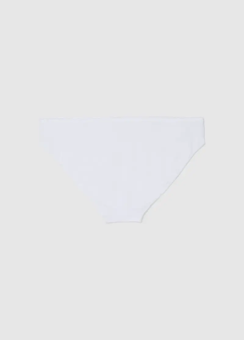 Mutandine In Cotone Elasticizzato Bianche Regular Fit Per Ragazze, Unisex, Bianco miniatura 2