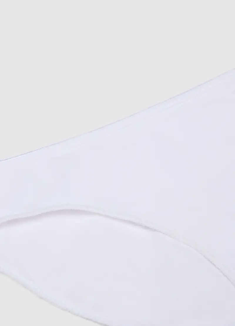 Mutandine In Cotone Elasticizzato Bianche Regular Fit Per Ragazze, Unisex, Bianco miniatura 3