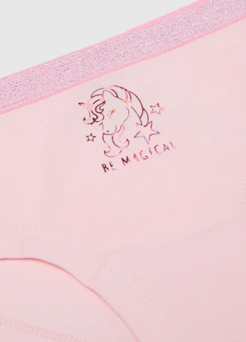 Mutandine In Cotone Elasticizzato Rosa Per Bambina, Rosa miniatura 3