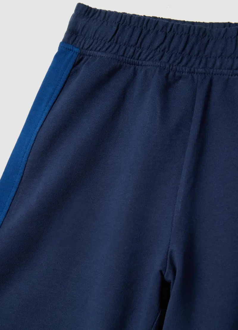Pantaloncini In Puro Cotone Blu Regular Fit Per Bambino, Blu miniatura 3