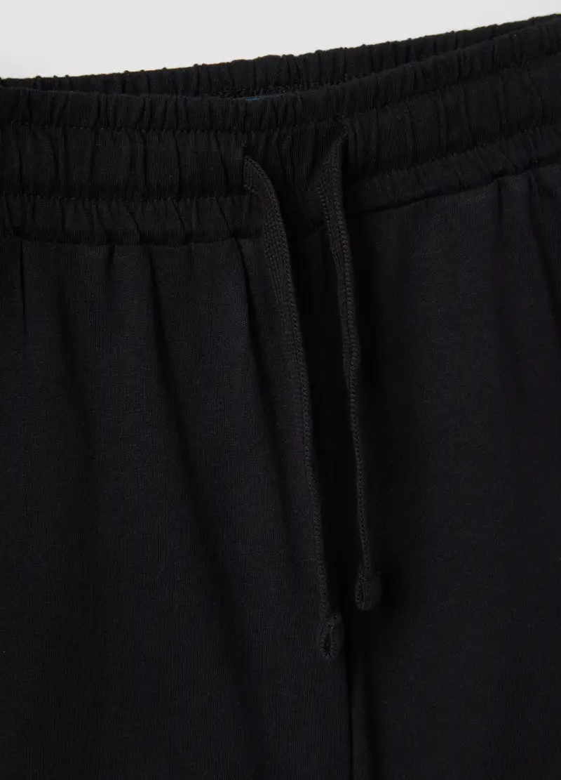 Pantaloncini In Puro Cotone Nero Da Bambina Regular Fit, Nero miniatura 3