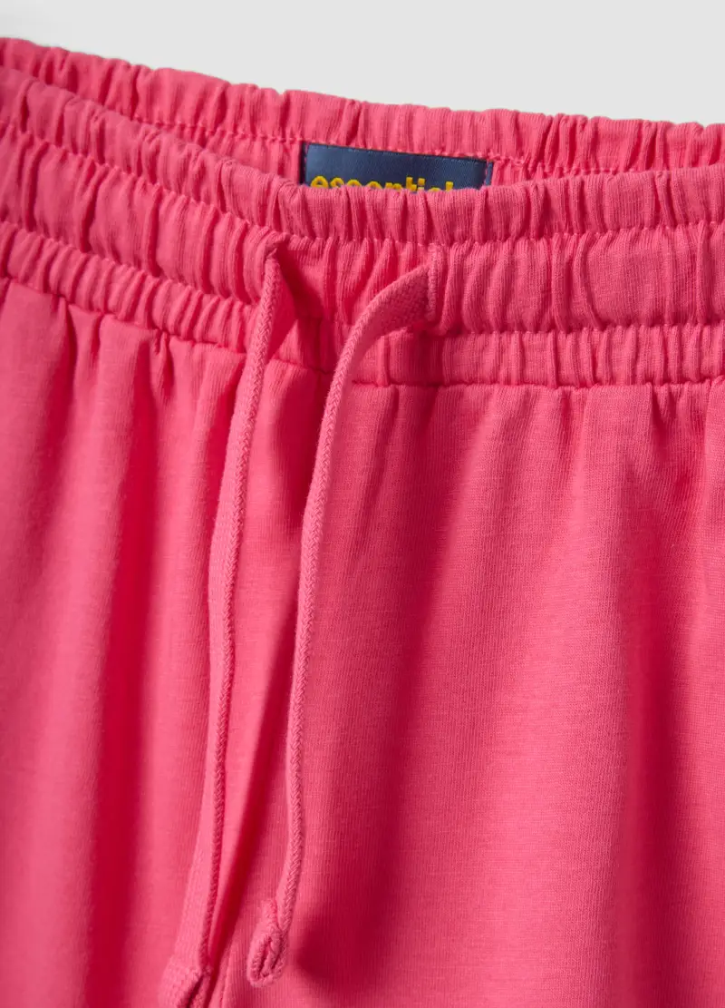 Pantaloncini In Puro Cotone Rosa Da Bambina Regular Fit, Rosa miniatura 3