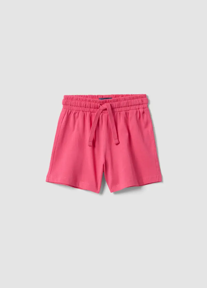 Pantaloncini In Puro Cotone Rosa Da Bambina Regular Fit, Rosa